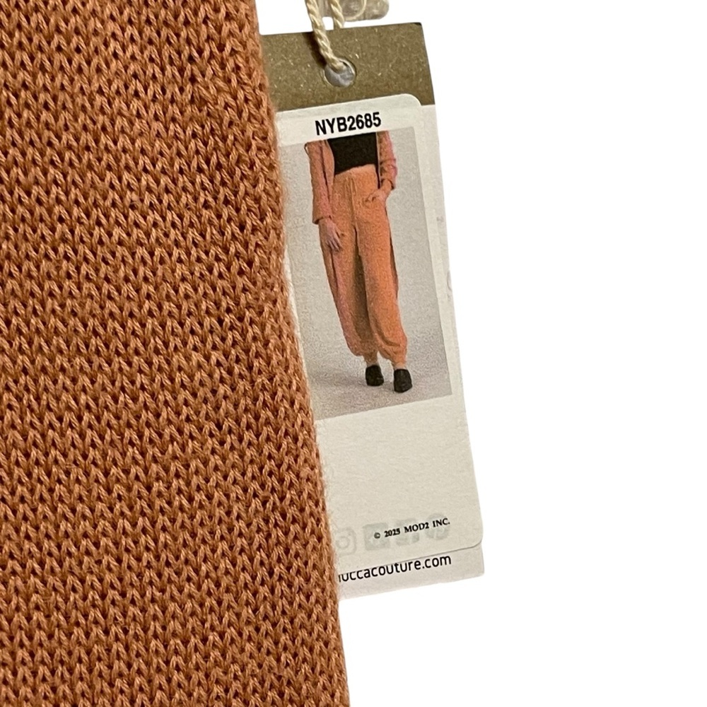 NWT Lucca Couture Maia Linen Cotton Knit Jogger and Duster Set in Clay Sz Small - Picture 10 of 14